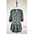 woven dress with flower print